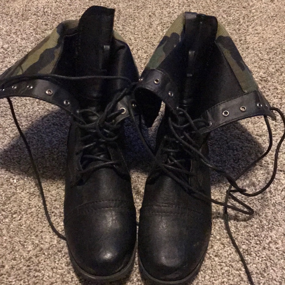 Camo Leather Combat boots